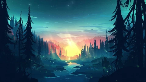 PC Sunset River FIX Live Wallpaper - Free Live Wallpaper
