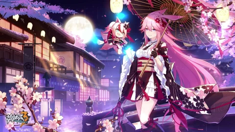 PC Yae Sakura Petals Honkai Impact Live Wallpaper Free - Free Live Wallpaper