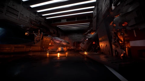 PC X Wing Hangar Fire 4K Live Wallpaper Free - Free Live Wallpaper