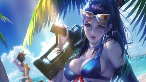 PC Widowmaker at the Beach OW Live Wallpaper Free - Free Live Wallpaper