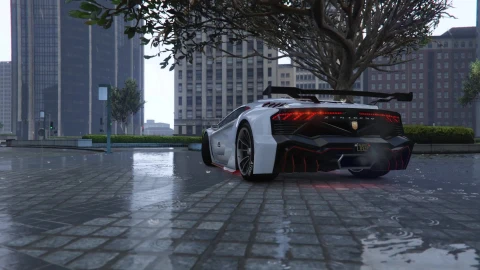 PC White Lamborghini in the Rain Live Wallpaper Free - Free Live Wallpaper