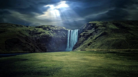 PC Waterfall Skogafoss Live Wallpaper Free - Free Live Wallpaper