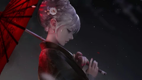 PC Lady with Red Umbrella Live Wallpaper Free - Free Live Wallpaper