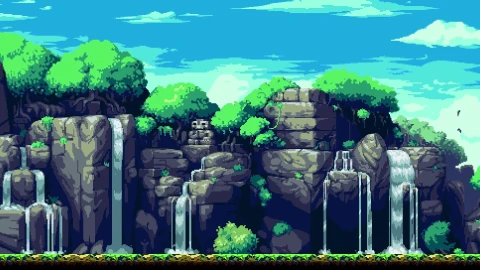 PC Pixel Waterfall Live Wallpaper Free - Free Live Wallpaper