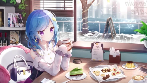 PC Cafe Girl Coffee Live Wallpaper Free - Free Live Wallpaper