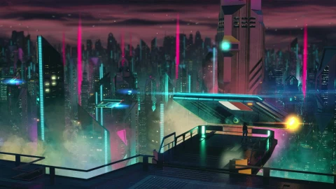 PC Cyberpunk Platform Live Wallpaper Free - Free Live Wallpaper