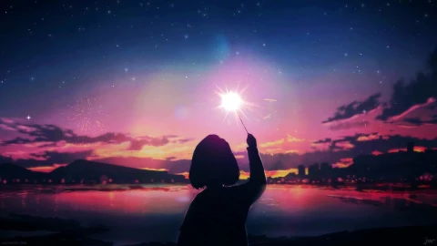PC Girl with Sparkler Live Wallpaper Free - Free Live Wallpaper