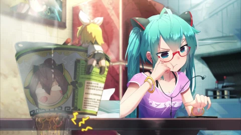 PC Hatsune Miku Using Smartphone 1 Live Wallpaper Free - Free Live Wallpaper