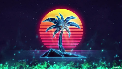 PC Retro Palm Tree Live Wallpaper Free - Free Live Wallpaper