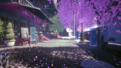 PC Japanese Street Cherry Blossom Live Wallpaper Free - Free Live Wallpaper