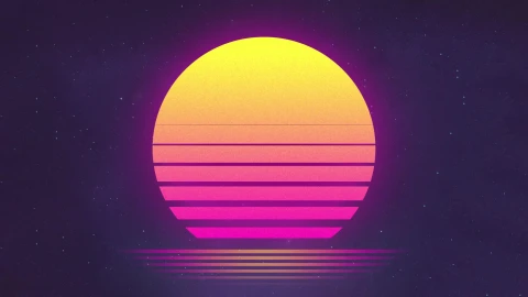 PC Synthwave New Retro Sun QHD Live Wallpaper Free - Free Live Wallpaper