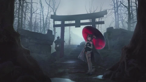 PC Torii Gate Ninomae Inanis Live Wallpaper Free - Free Live Wallpaper
