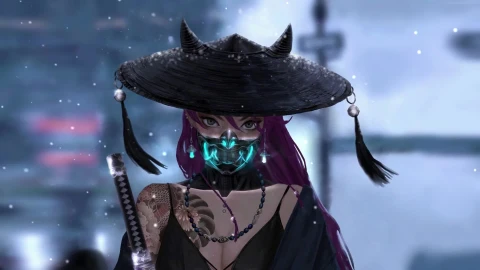 PC Oni Mask Samurai Girl 1 Live Wallpaper Free - Free Live Wallpaper
