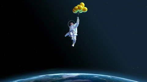 PC Space Girl with Balloons Live Wallpaper Free - Free Live Wallpaper