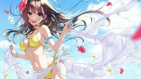 PC Summer Beach Girl Live Wallpaper Free - Free Live Wallpaper