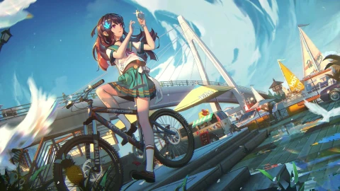PC Bicycle Girl Selfie Live Wallpaper Free - Free Live Wallpaper