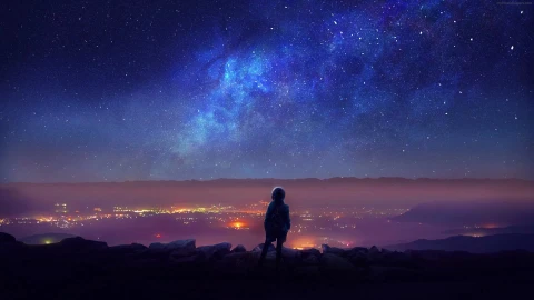 PC Shooting Stars Night City Live Wallpaper Free - Free Live Wallpaper