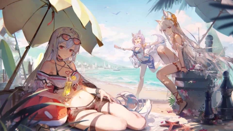 PC Skadi Beach Arknights Live Wallpaper Free - Free Live Wallpaper