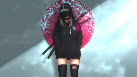 PC Katana Masked Girl Live Wallpaper Free - Free Live Wallpaper