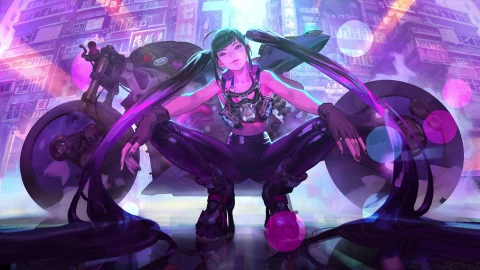 PC  CyberpunkGirlBiker Live Wallpaper Free - Free Live Wallpaper