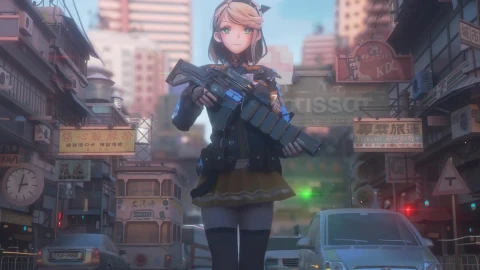 PC  Anime Soldier Girl Patrol Live Wallpaper Free - Free Live Wallpaper
