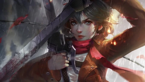 PC Mikasa Ackerman Rain Live Wallpaper Free - Free Live Wallpaper