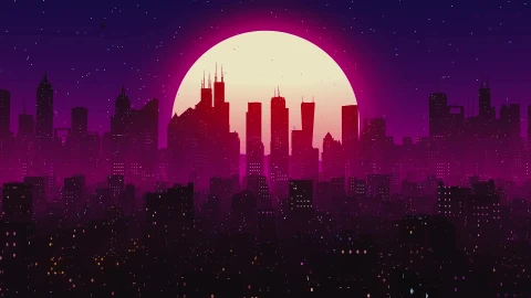 PC  Synthwave Skyline Live Wallpaper Free - Free Live Wallpaper