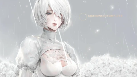 PC 2B in the Rain Live Wallpaper Free - Free Live Wallpaper
