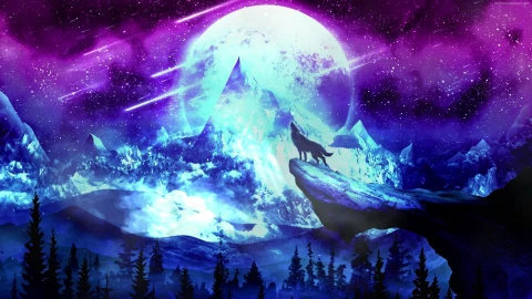 PC Full Moon Howling Wolf Live Wallpaper Free - Free Live Wallpaper