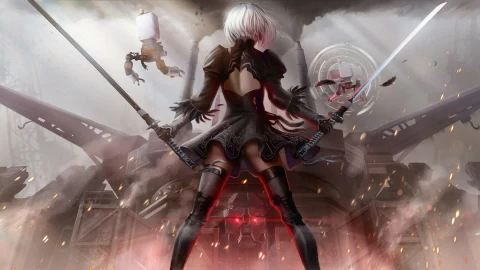 PC Robot Standoff Nier Automata Live Wallpaper Free - Free Live Wallpaper
