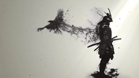 PC Samurai with Crow Live Wallpaper Free - Free Live Wallpaper