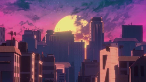 PC Retro City Skyline Live Wallpaper Free - Free Live Wallpaper