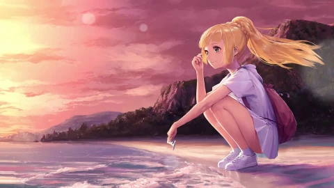 PC Lillie at the Beach Pokemon Live Wallpaper Free - Free Live Wallpaper