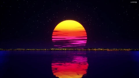 PC Retro Outrun Sun Live Wallpaper Free - Free Live Wallpaper