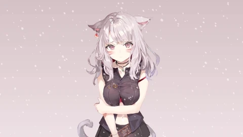 PC Anime Cat Girl Snow Live Wallpaper Free - Free Live Wallpaper