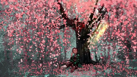 PC Demon Slayer Cherry Blossom Live Wallpaper Free - Free Live Wallpaper