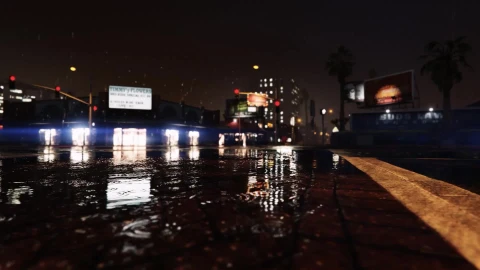 PC Raining Streets GTA5 Live Wallpaper Free - Free Live Wallpaper