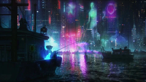 PC Cyberpunk Harbour Live Wallpaper Free - Free Live Wallpaper
