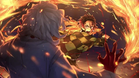 PC Tanjiro VS Rui Live Wallpaper Free - Free Live Wallpaper