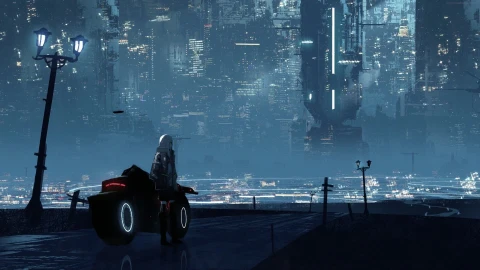 PC Bike Girl Futuristic City Live Wallpaper Free - Free Live Wallpaper