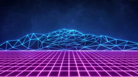 PC Synthwave Grid Live Wallpaper Free - Free Live Wallpaper