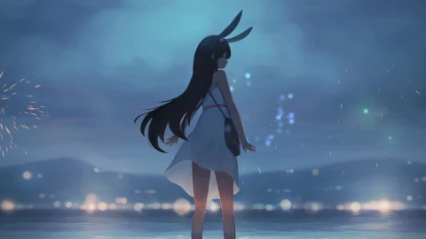 PC Fireworks Bunny Girl Live Wallpaper Free - Free Live Wallpaper