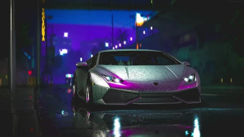 PC Lamborghini Aventador Night Street Live Wallpaper Free - Free Live Wallpaper