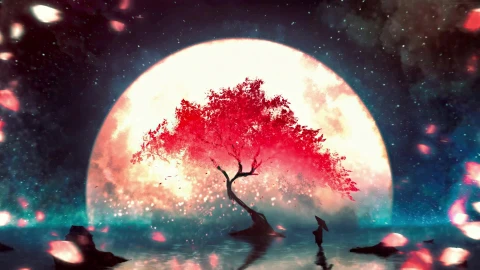 PC Sakura Tree Moon Live Wallpaper Free - Free Live Wallpaper