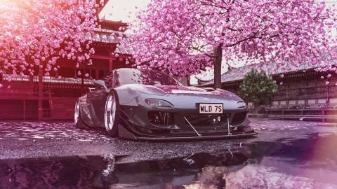 PC RX 7 Mazda Cherry Blossom Live Wallpaper Free - Free Live Wallpaper