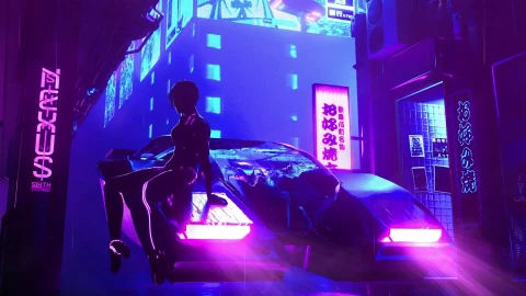 PC Futuristic Cyberpunk Neon Art Live Wallpaper Free - Free Live Wallpaper