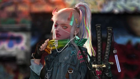 PC Katana Devil Girl Live Wallpaper Free - Free Live Wallpaper
