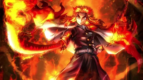 PC Kyojuro Rengoku Fire Blade Live Wallpaper Free - Free Live Wallpaper