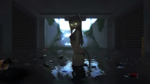 PC Sewer Cat Girl 1 Live Wallpaper Free - Free Live Wallpaper