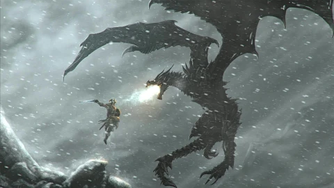 PC Dragon Fight Elder Scrolls Live Wallpaper Free - Free Live Wallpaper